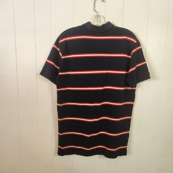 Polo Ralph Lauren Men's Polo Shirt Short Sleeve Vintage Navy Stripe Size Large - Picture 2 of 6